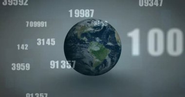 2040 'tan sonra dünya, küresel verileri resmederken doğuya doğru dönüyor. Futuristik, küresel, dijital, veri görselleştirme, ağ, teknoloji, evren