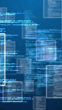 Siyah arkaplan üzerinde veri işleme animasyonu. küresel iletişim, veri işleme ve dijital arayüz kavramı, dijital olarak oluşturulmuş video.