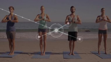 İyileşme sürecinde dua eden dört yoga grubu oluşturan sürüş şebekesi. Meditasyon, ahenk, farkındalık, bağlantı, dinginlik, zindelik, soyut