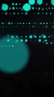 Siyah zemin üzerindeki mavi piksellerin ışık ve yatay çizgilerinin animasyonu. Bağlantı, veri, iletim, yayın, işlem ve iletişim, dijital olarak oluşturulmuş video.