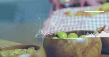 Çizgi grafiği, bovling üçlüsünün üzerinde beliriyor alan kaymasına ve barların yükselmesine neden oluyor. Gurme, analitik, tasarım, aşçılık, veri, görselleştirme, taze