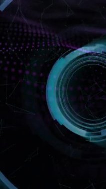 İkili kodla dijital arayüzü döndürmek, gelecekteki teknoloji animasyonları. siber, sanal, veri, matris, yazılım, yenilik