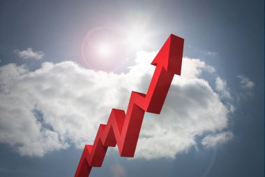 Gökyüzüne işaret eden kırmızı ok