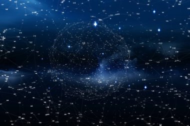 Soyut mavi arkaplanda bağlantı noktaları