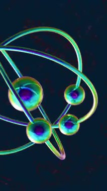 Siyah arka planda hareket eden moleküllerin animasyonu. Küresel iş ve dijital arayüz kavramı dijital olarak oluşturulmuş video.