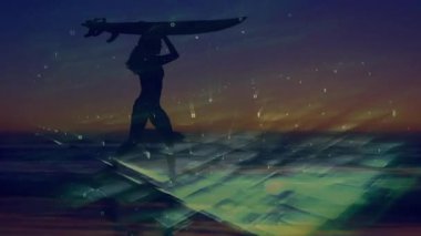 Sahilde ortaya çıkan dişi sörfçü teknolojik arızalara neden oluyor, yürüyen dalgalar taşıyor. Macera, spor, dinginlik, dijital, hareket, okyanus, eğlence