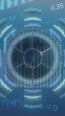 Finansal veri işleme üzerinde yapılan taramaların animasyonu. Küresel iş, finans, hesaplama ve veri işleme kavramı dijital olarak oluşturulmuş video.