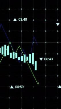Kara arkaplan ile ağ üzerinden veri işleme animasyonu. Bilgisayar arayüzü ve iş teknolojisi kavramı