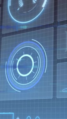 Kapsam taramasında veri işleme animasyonu. küresel iş ve dijital arayüz kavramı dijital olarak oluşturulmuş video.