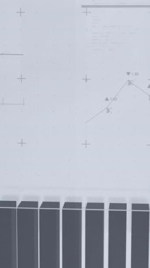 Finansal veri tabloları ve grafikleri soyut arkaplan üzerinden canlandırılıyor. Finans, animasyon, analitik, görselleştirme, teknoloji