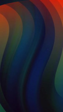 Siyah arkaplanda hareket eden renkli şekillerin canlandırması. Soyut arkaplan ve şablon kavramı dijital olarak oluşturuldu.