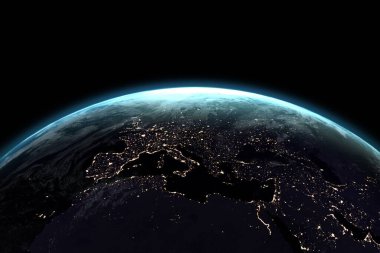 Composite image of Earth against black background