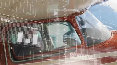 AR kokpit taraması başlatılıyor, pilot uçuş için kulaklığı ayarlarken tamamlanıyor. Havacılık, teknoloji, kokpit, tanı, enstrümantasyon, macera, güvenlik