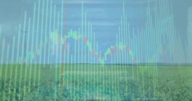 Veri örtüsü zayıflıyor, çubuklar titreşiyor, hat çizelgesi türbinlerin üzerinde kayıyor rüzgar enerjisi eğilimlerini gösteriyor. Yenilenebilir, sürdürülebilirlik, analitik, dijital, çevre dostu, gelecekçi, tablo