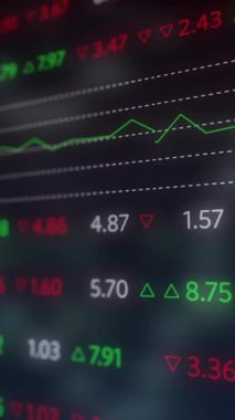 Animation of financial data processing on black background. Global finances, computing and digital interface concept digitally generated video.