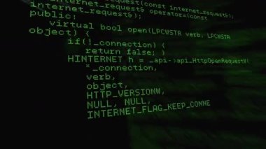 Yeşil kod gösteren hacker tarzı terminal açılıyor sonra görselleştirme için vektör fonksiyonları gösteriliyor. Siber güvenlik, kodlama, programlama, yazılım geliştirme, veri görselleştirme, dijital teknoloji, ağ güvenliği