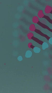 Gri arka plandaki şırınganın üzerindeki DNA iplikçiklerinin animasyonu. Küresel bilim, tıp ve dijital arayüz kavramı dijital olarak üretilen video.