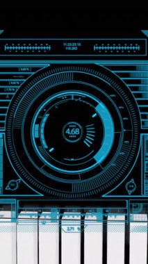 Ekranda tarama ve veri işleme animasyonları. Küresel tıp ağ işi ve teknoloji konsepti dijital olarak oluşturulmuş görüntü.