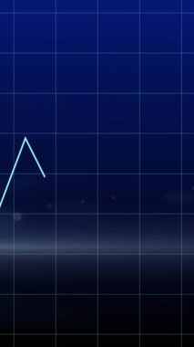 Mavi arka plandaki finansal grafiklerin üzerindeki ışıkların animasyonu. Küresel finans, ekonomi ve teknoloji kavramı dijital olarak üretilen video.