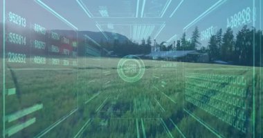 ufuk ızgarası holografik görüntüyü etkinleştiriyor. İç görü için canlı verileri güncelleyen paneller var. Kullanıcı hk, görselleştirme, geleceksel, veri, analitik, teknoloji, kırsal