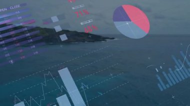 Başlangıç tablosunda gösterge göstergesi% 50 'ye düşerken, grafikler dönme eğilimleri gösteriyor. Finans, analitik, veri görselleştirme, iş, yatırım, teknoloji, bilgi