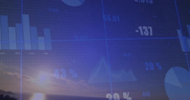 Güneşin yükselişi mavi şebekeyi başlatıyor, soluyor, nabız çizelgeleri atıyor ve finansal ölçümleri güncelliyor. Şafak, analitik, veri görselleştirme, mali, dinginlik, teknoloji, manzara