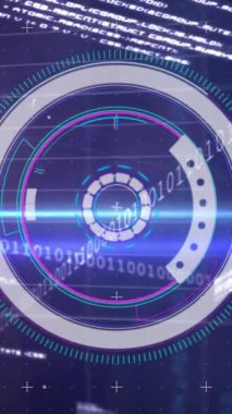 Animation of scope scanning over data processing. Global connections data processing and digital interface concept digitally generated video.