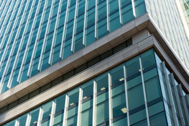 Close-up of glass office building