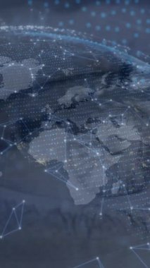 Formda olan Afro-Amerikan yerküresi üzerindeki bağlantıları olan bir dünya animasyonu. Küresel ağlar teknolojisi ve bağlantılar konsepti dijital olarak oluşturulmuş video.