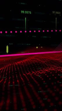 Siyah arkaplanda veri işleme animasyonu. Küresel teknoloji, hesaplama, bağlantılar ve dijital arayüz konsepti dijital olarak oluşturulmuş video.