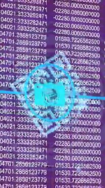 Siyah arkaplanda veri işleme üzerinden bağlantı ağının animasyonu. küresel teknoloji, veri işleme ve dijital arayüz kavramı dijital olarak oluşturulmuş video.