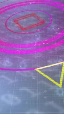 Siyah arkaplanda veri işleme üzerinde tarama kapsamı animasyonu. Küresel teknoloji, bilgisayar ve dijital arayüz kavramı dijital olarak oluşturulmuş video.