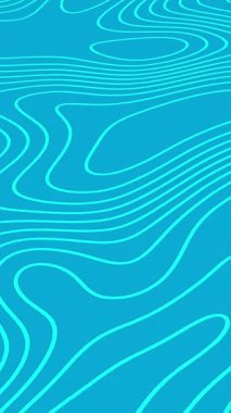 Mavi arkaplanda hareket eden mavi dalga çizgi deseninin animasyonu. Renk, şekil, şekil ve hareket konsepti dijital olarak oluşturulmuş video.