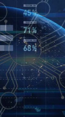 Finansal veri işleme ve dünya üzerindeki bağlantı ağının animasyonu. Küresel iş, finans ve dijital arayüz kavramı dijital olarak oluşturulmuş video.