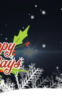 Kar yağışı ve Noel süsleri üzerine yapılan Noel kutlamalarının animasyonu. Noel, gelenek ve kutlama konsepti dijital olarak oluşturuldu.