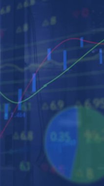 Veri işleme arayüzünün animasyonu üzerine asma kilit animasyonu. Küresel iş bağlantıları ve dijital olarak oluşturulan video işleme kavramını finanse eder.