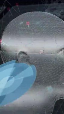 Dijital insan üzerinde veri işleme animasyonu. küresel iş ve dijital arayüz kavramı dijital olarak oluşturulmuş video.