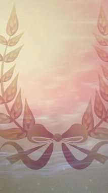 Güneş ışığı ve uzayın üzerindeki yeşil çelenk animasyonu. Küresel spor ve dijital arayüz kavramı dijital olarak oluşturulmuş video.