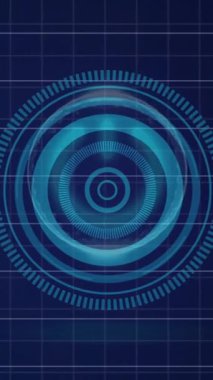 Kapsam taramasında finansal veri işleme animasyonu. Küresel finans, iş, bağlantılar, hesaplama ve veri işleme kavramı dijital olarak oluşturulmuş video.