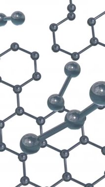 Gri arkaplandaki 3 boyutlu mikro moleküllerin animasyonu. Küresel bilim, araştırma ve bağlantılar konsepti dijital olarak oluşturulmuş video.