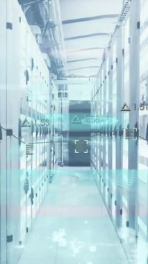 Animation of medical data processing over computer servers. Global medicine, computing, technology, data processing and networks concept digitally generated video.