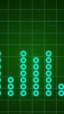 Karanlık arka planda istatistik ve finansal veri işleme animasyonu. Küresel iş, bağlantılar, bulut hesaplama ve veri işleme kavramı dijital olarak oluşturulmuş video.