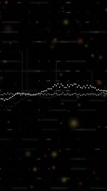 Karanlık arka planda finansal veri işleme animasyonu. Küresel finans, iş, bağlantılar, hesaplama ve veri işleme kavramı dijital olarak oluşturulmuş video.