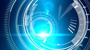 Arayüzler koyu mavi arkaplanda açık mavi parlaklıkla arama yaparlar