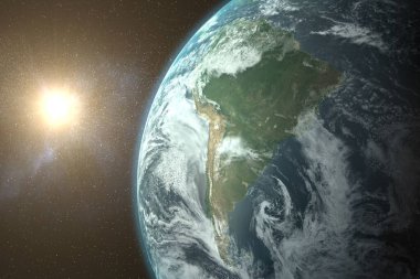 Dünya parlak güneşe karşı
