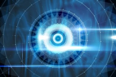 Dijital blue teknoloji tasarım ile tünel oluşturulan