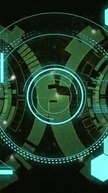 Grafikler ve altıgen şekillerle geleceksel veri görselleştirme ve analiz animasyonu. Teknoloji, analitik, dijital, yenilik, istatistik, bilgi