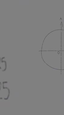 Gri arkaplandaki matematik grafiklerinin ve verilerin animasyonu. eğitim, öğrenme ve bilim konsepti dijital olarak oluşturulmuş video.