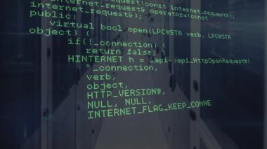 Yeşil C + + kaydırma açılışı, sunucu koridorunda hesaplama işlevlerini ortaya çıkarıyor. Teknoloji, programlama, veri merkezi, siber güvenlik, yazılım geliştirme, ağ oluşturma, dijital altyapı