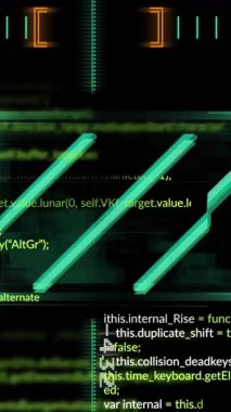 Ekranda finansal veri işleme animasyonu. Küresel finans, iş, bağlantılar, hesaplama ve veri işleme kavramı dijital olarak oluşturulmuş video.